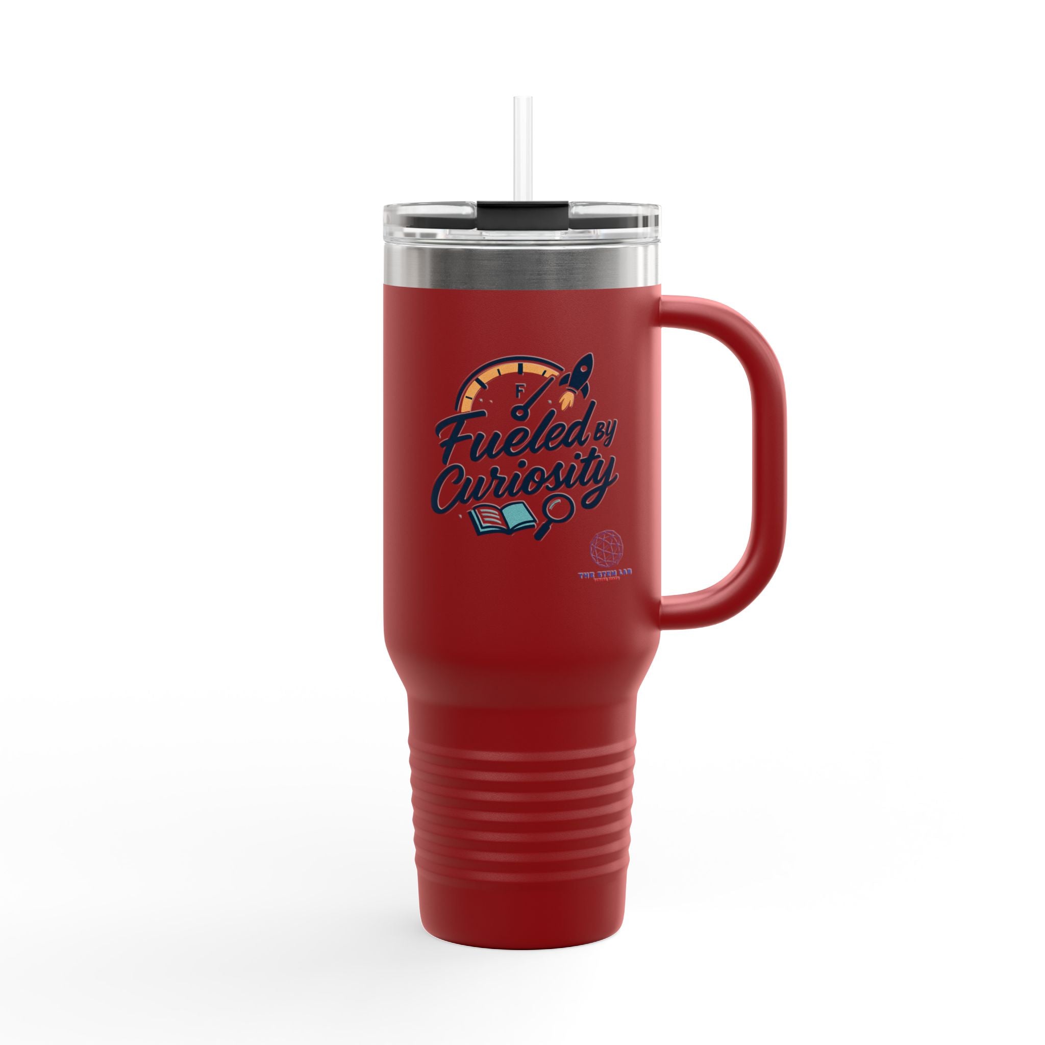 40oz Insulated Travel Mug — "Fueled by Curiosity"