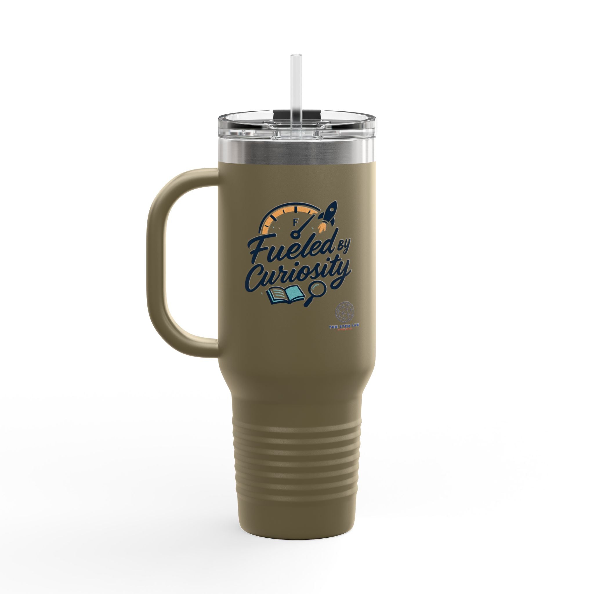 40oz Insulated Travel Mug — "Fueled by Curiosity"
