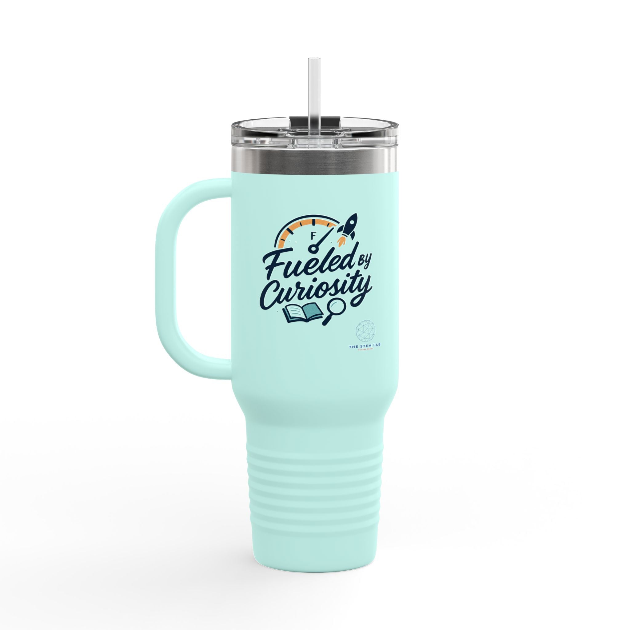 40oz Insulated Travel Mug — "Fueled by Curiosity"