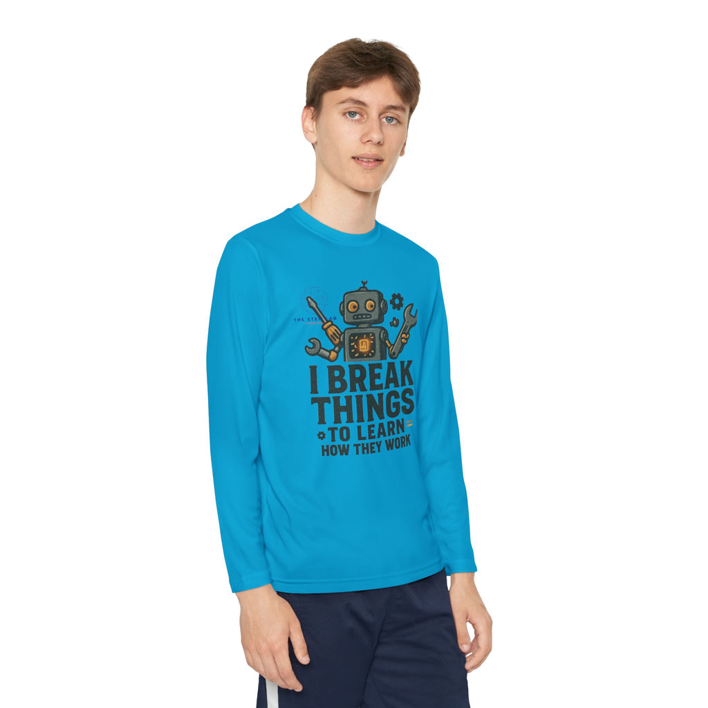 Robot mechanic illustration I Youth Long Sleeve