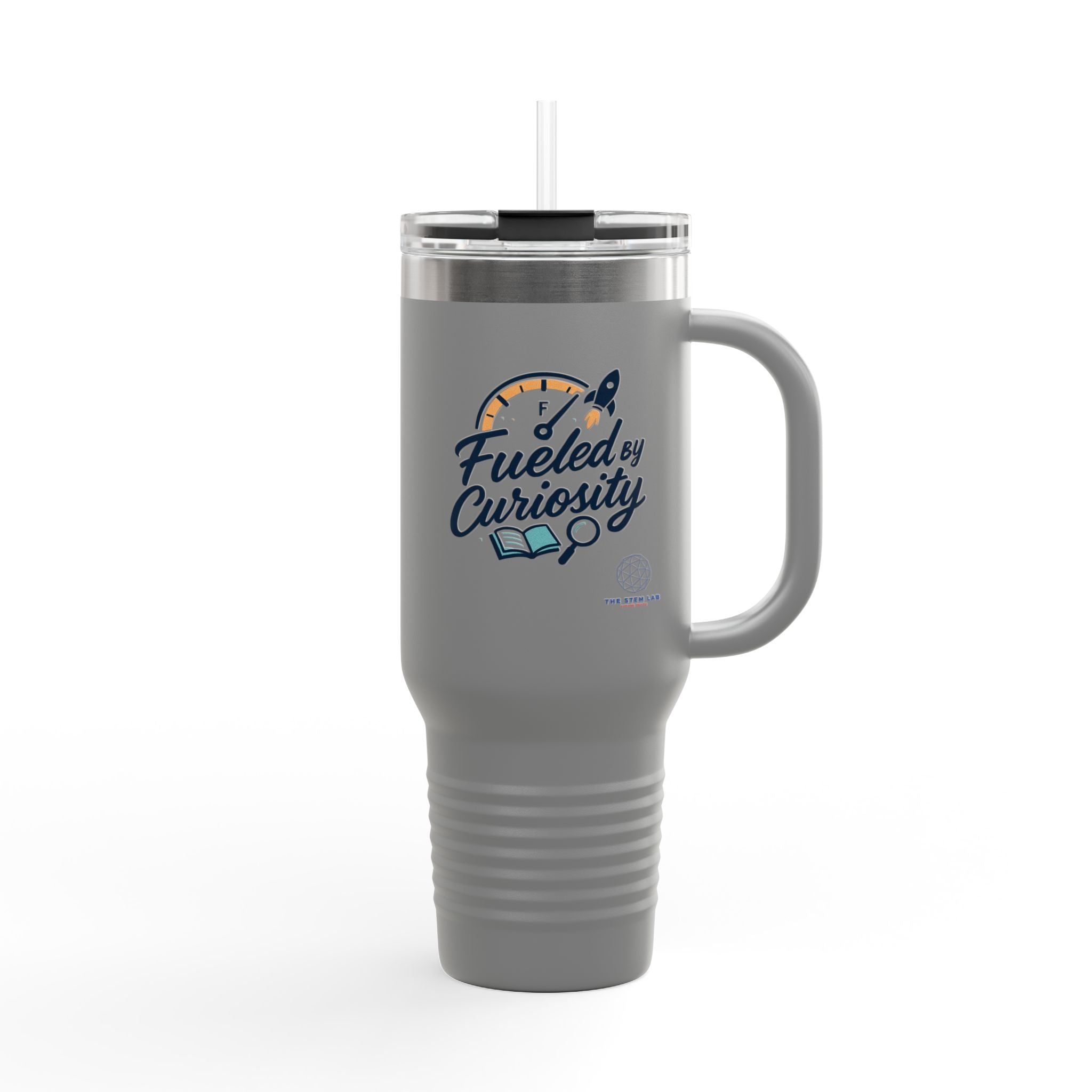 40oz Insulated Travel Mug — "Fueled by Curiosity"