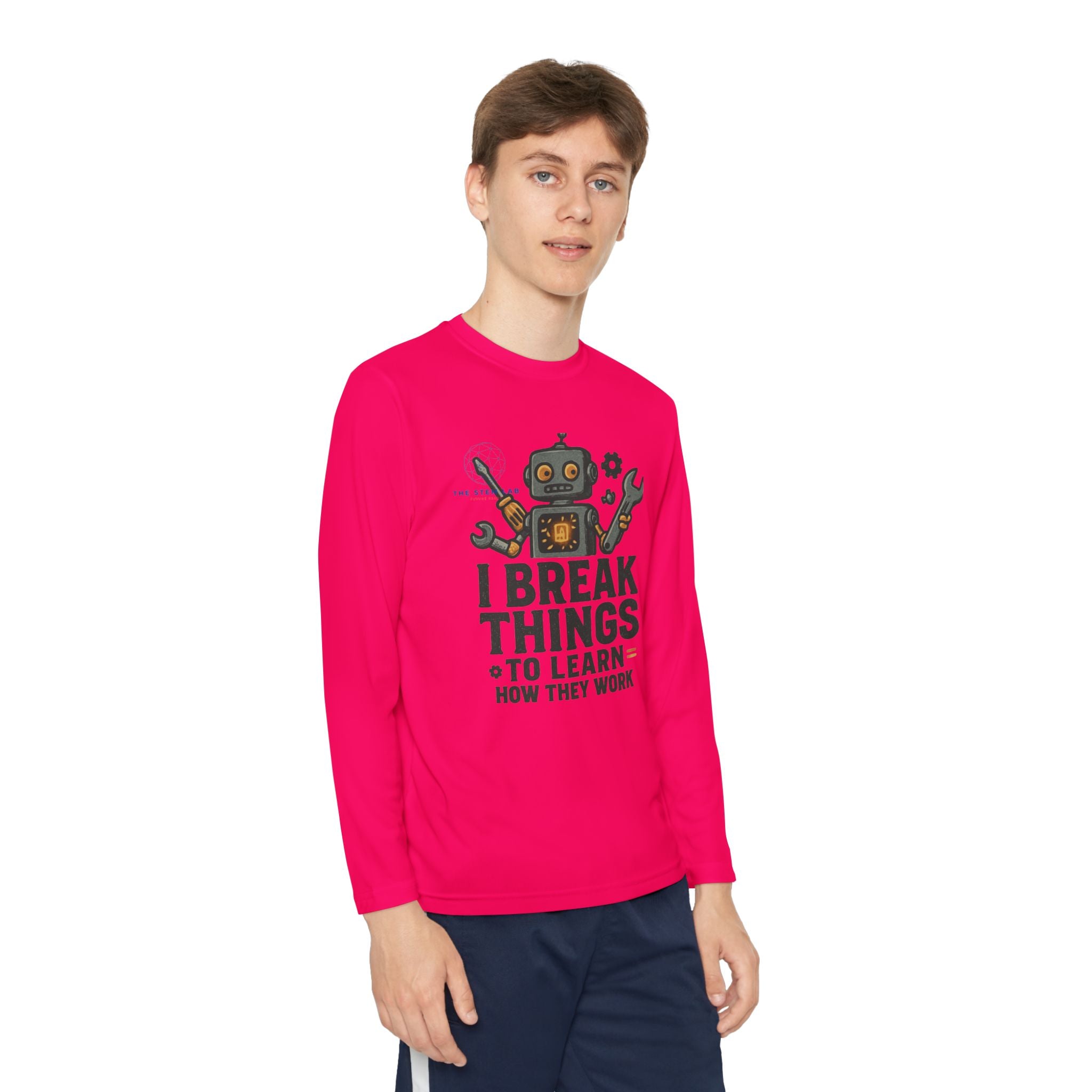 Robot mechanic illustration I Youth Long Sleeve