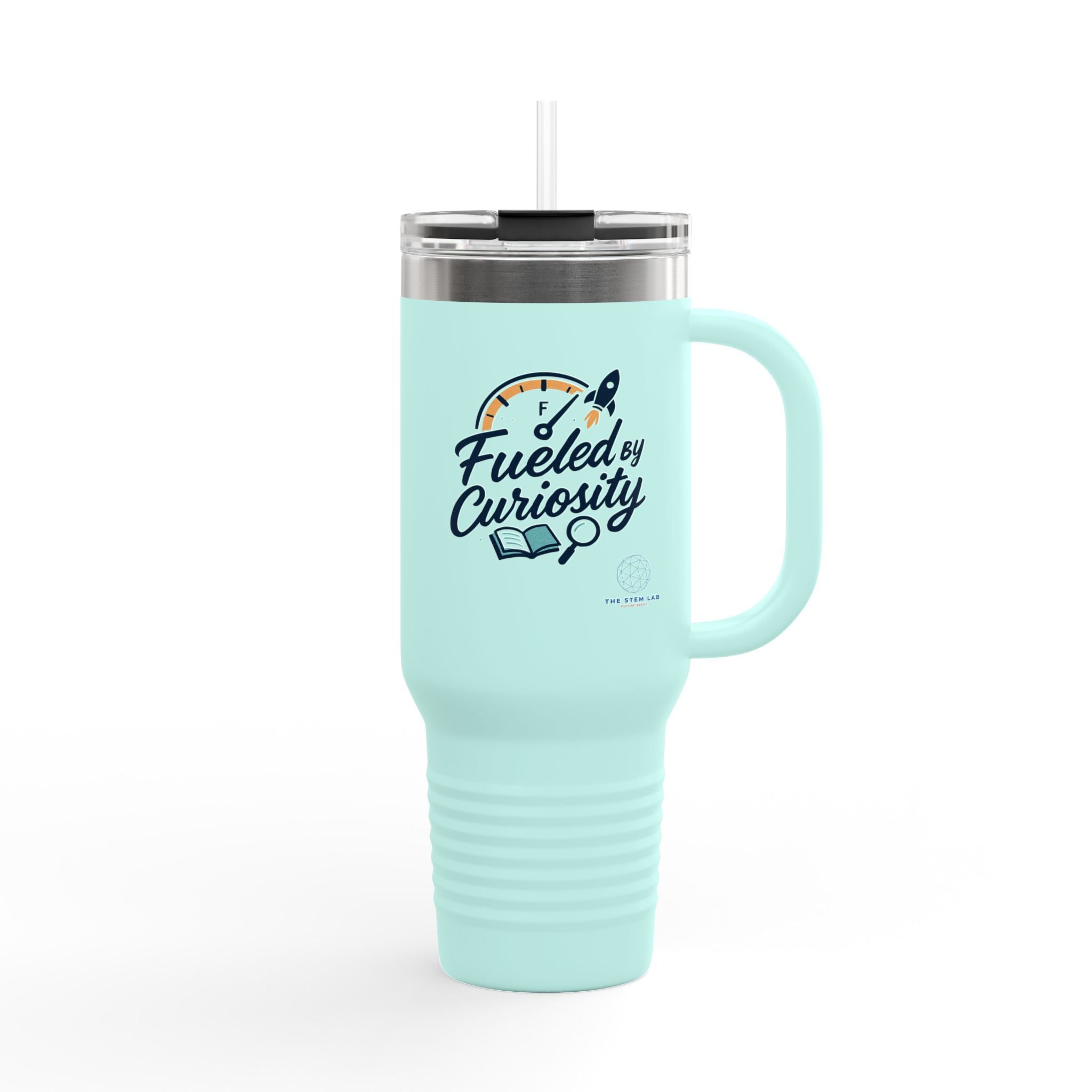 40oz Insulated Travel Mug — "Fueled by Curiosity"