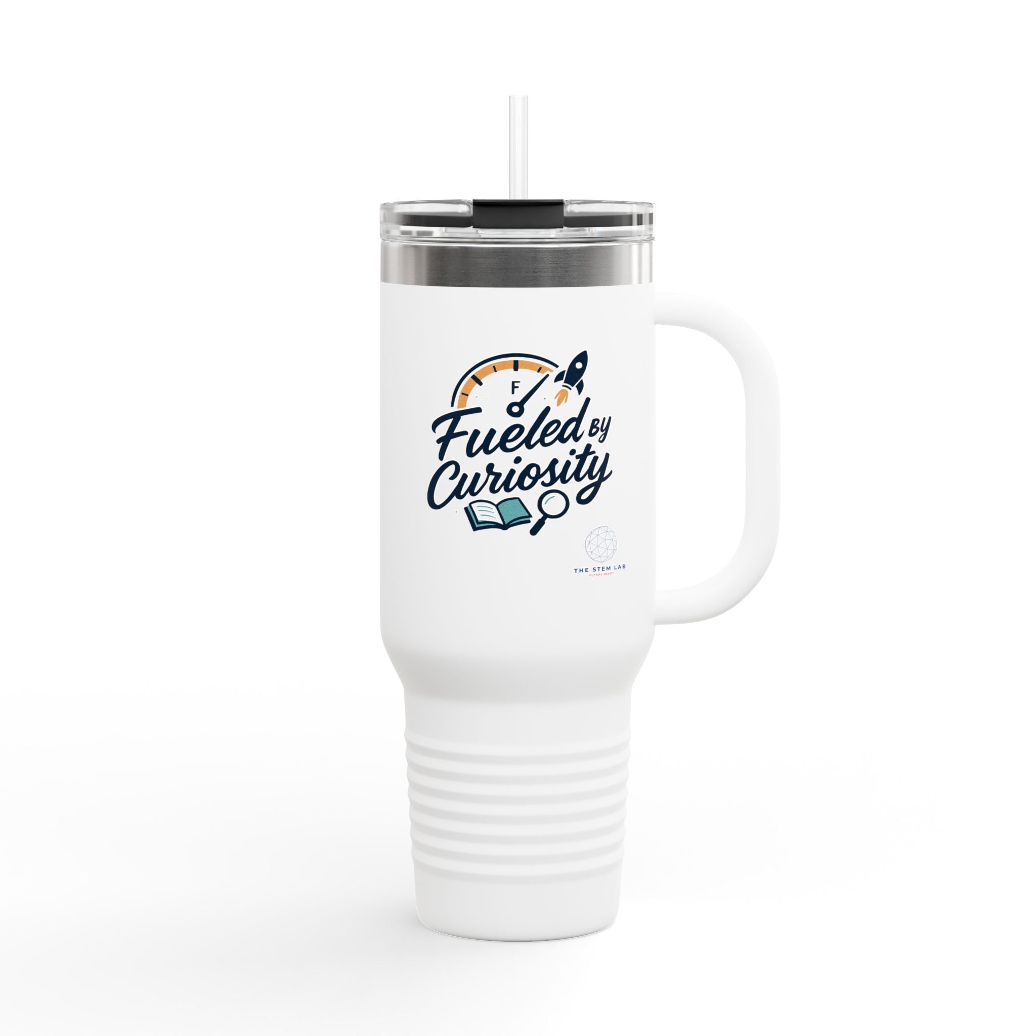 40oz Insulated Travel Mug — "Fueled by Curiosity"