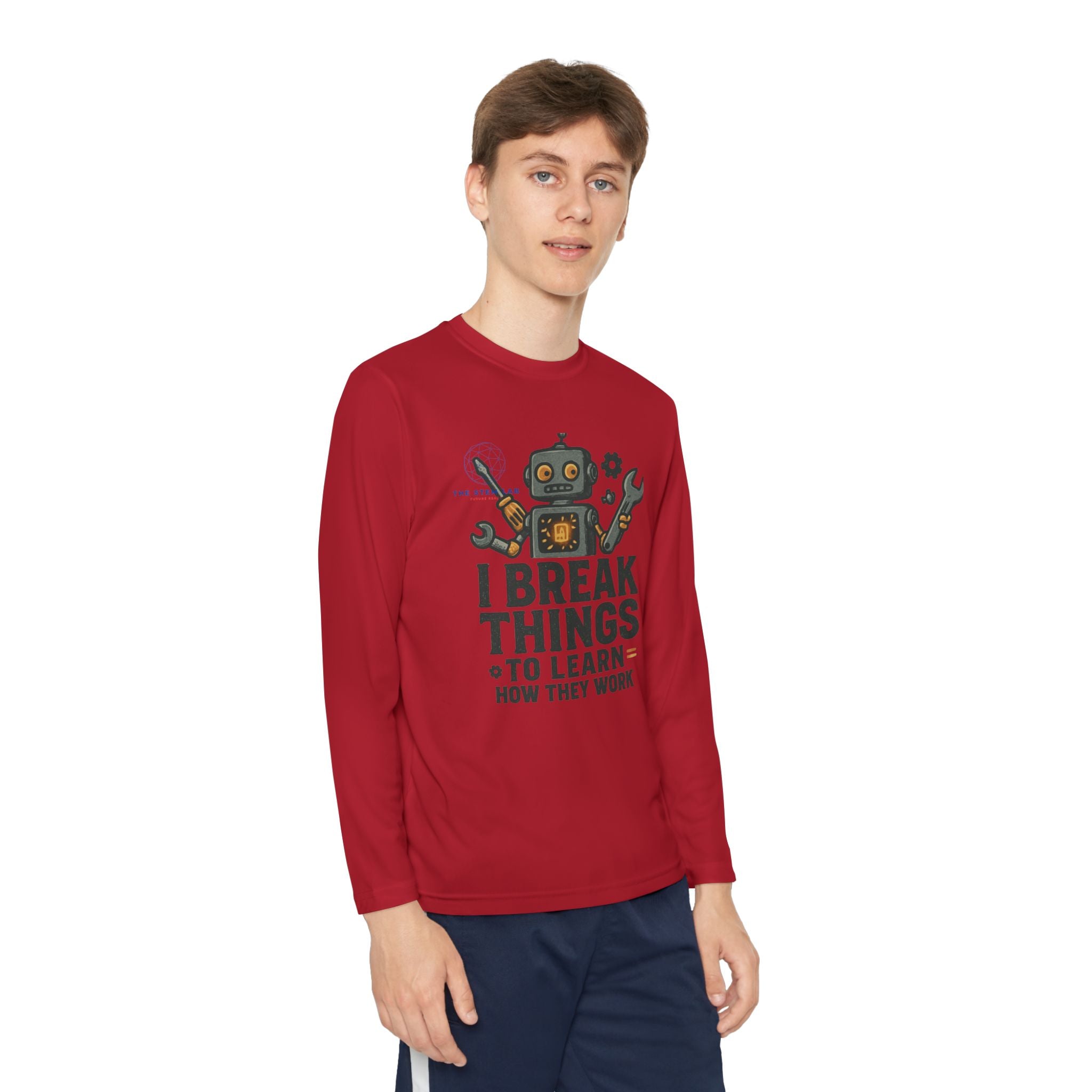 Robot mechanic illustration I Youth Long Sleeve